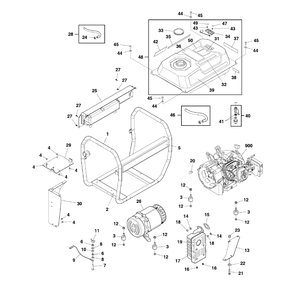 Main Unit Diagram and Parts List for 030731-00  Briggs and Stratton Generator